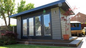 Grey insulated garden room office