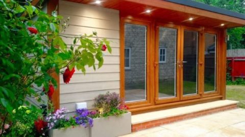 garden room doors and windows in oak